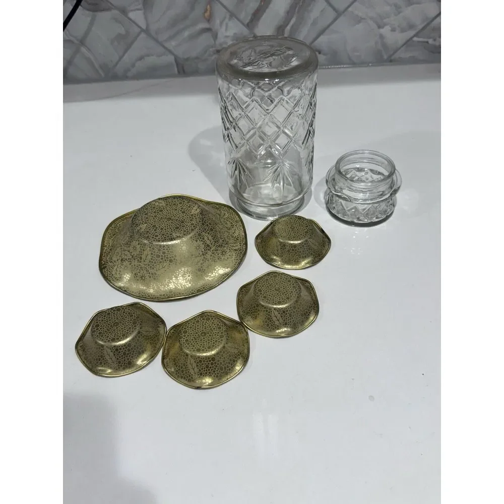Vintage Planter's Peanuts‎ Lot With Diamond Pattern Glass Jar And Serving Bowls
